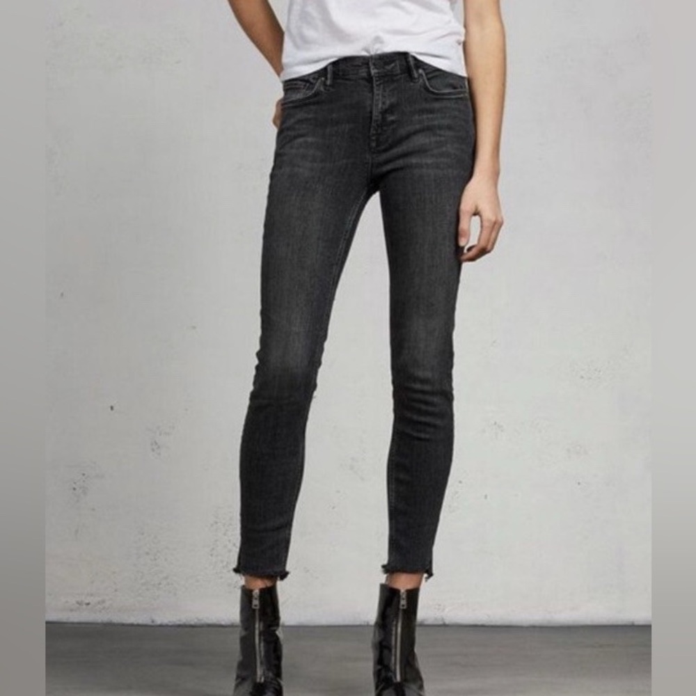 Women's Black Jeans All Saint allsaint grace size 28 skinny raw hem